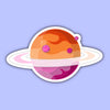 Lesbian Saturn Pride Cosmos Sticker